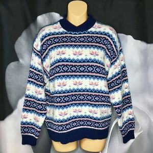 Vintage Style Patterned Winter Sweater